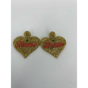 Acrylic “tease” Gold Glitter earrings